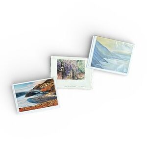 Set of 3 Scenic, Big Sur/Floral Greeting Cards in Original Packaging